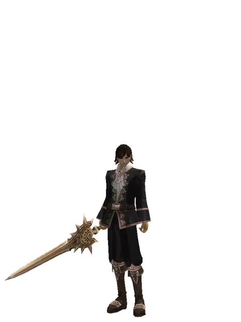 Forgotten Blade on a male Human mystic, front view