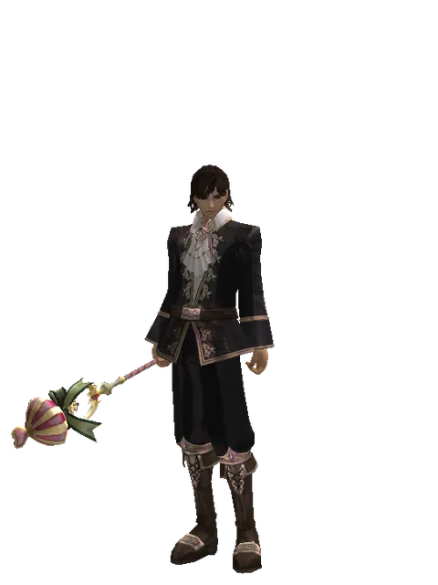Gatekeeper Transformation Stick on a male Human mystic, front view