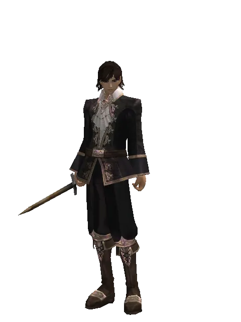 Handmade Sword on a male Human mystic, front view