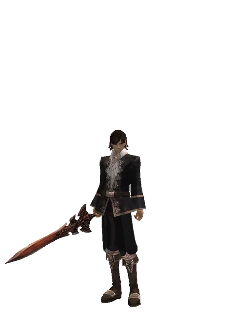 Homunkulus's Sword on a male Human mystic, front view