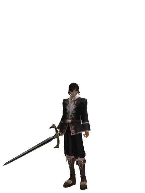 Knight's Sword on a male Human mystic, front view