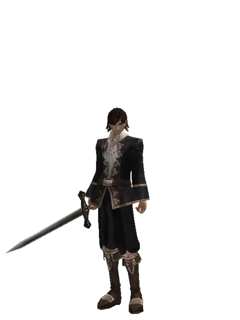 Old Knight Sword on a male Human mystic, front view