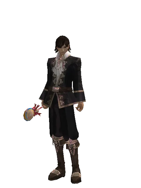 Pig Lollipop on a male Human mystic, front view