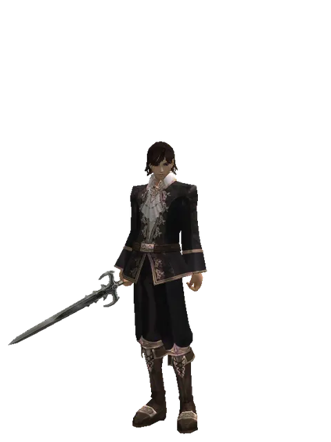 Priest Sword on a male Human mystic, front view