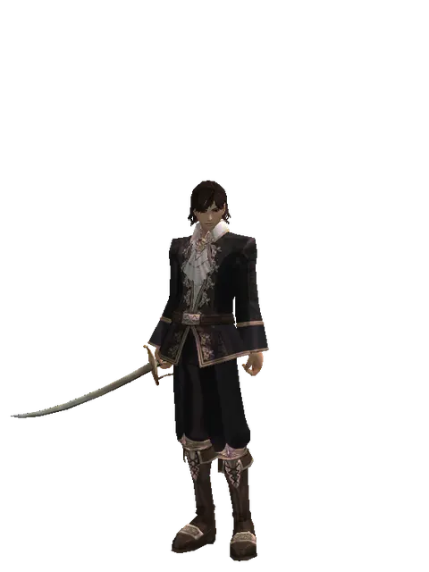 Saber on a male Human mystic, front view