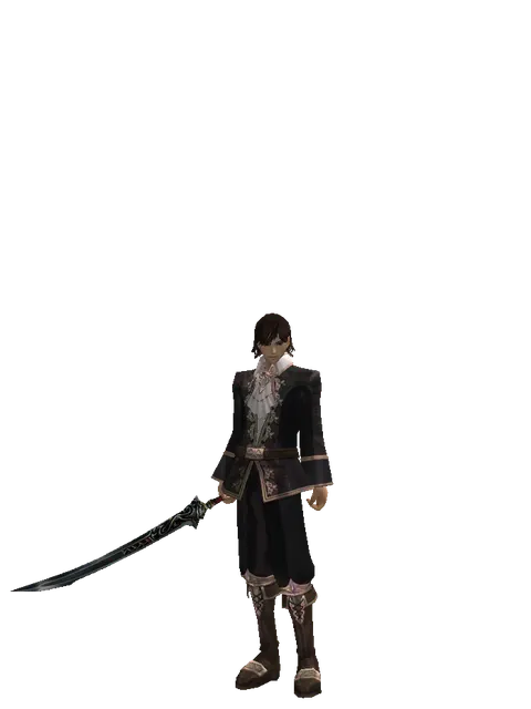 Samurai Longsword on a male Human mystic, front view