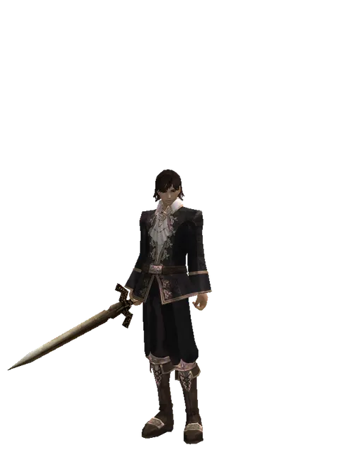 Spinebone Sword on a male Human mystic, front view