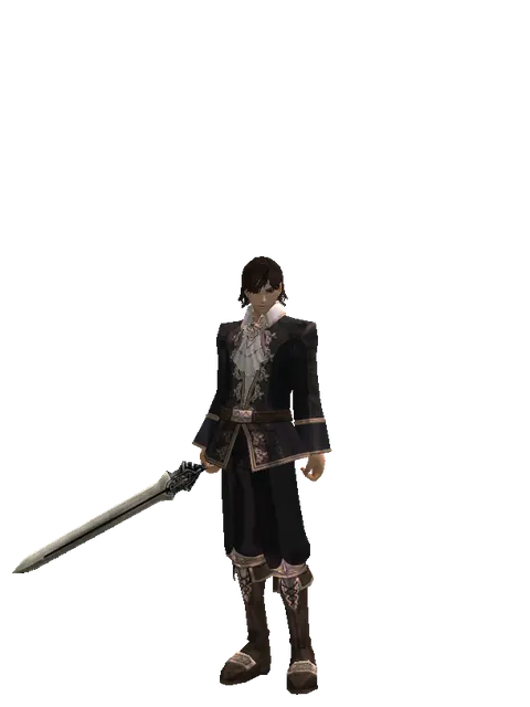 Spirit Sword on a male Human mystic, front view