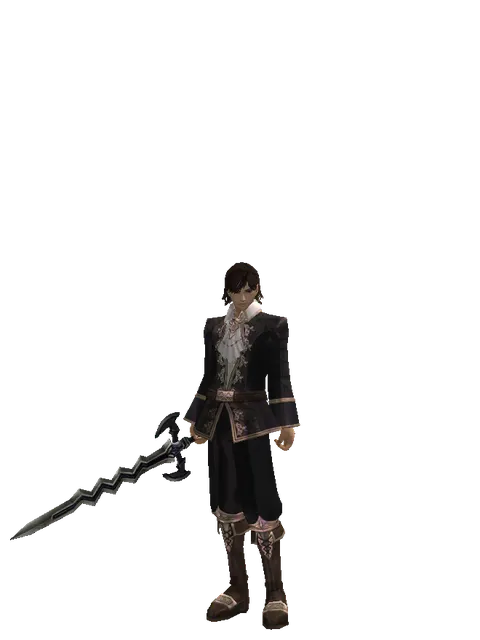 Stormbringer on a male Human mystic, front view