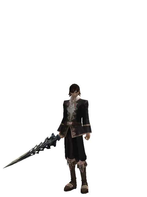 Sword of Damascus on a male Human mystic, front view