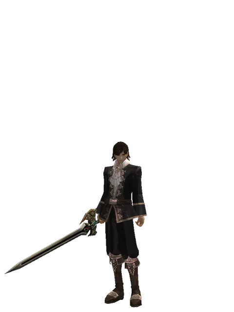 Sword of Delusion on a male Human mystic, front view