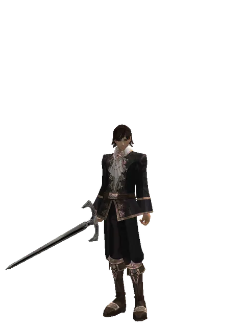 Sword of Revolution on a male Human mystic, front view