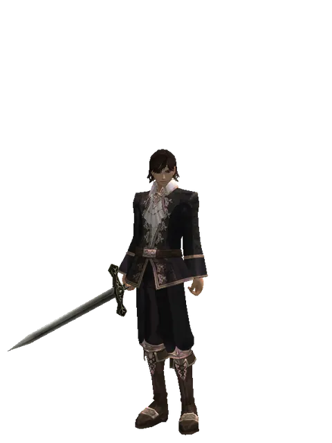 Sword of Solidarity on a male Human mystic, front view