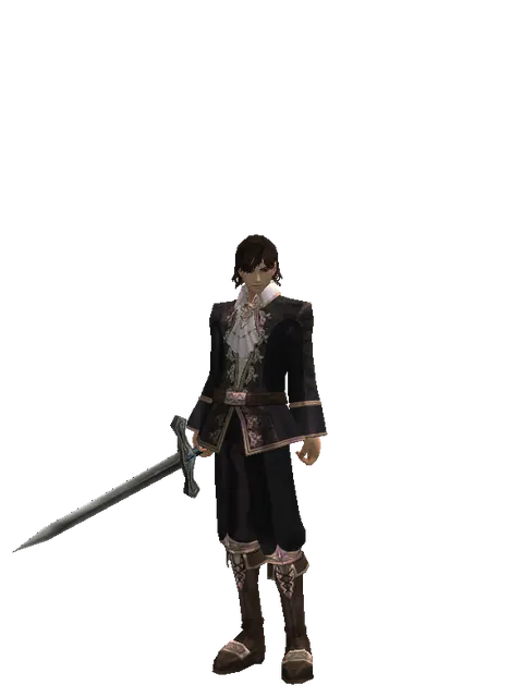 Sword of Watershadow on a male Human mystic, front view