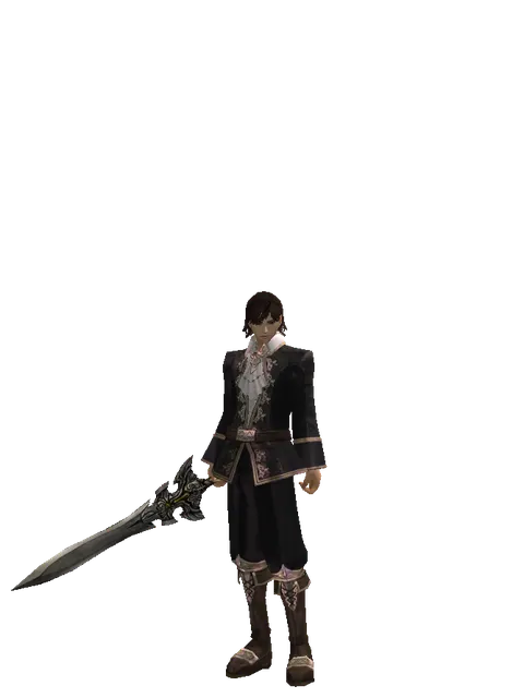 Sword of Whispering Death on a male Human mystic, front view