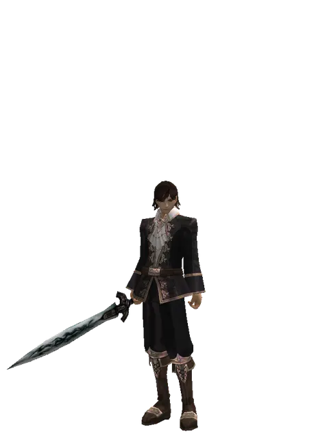 Tsurugi on a male Human mystic, front view