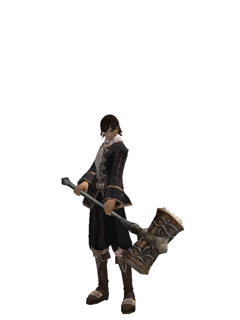 Atuba Hammer on a male Human mystic, front view