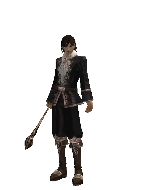 Atuba Mace on a male Human mystic, front view