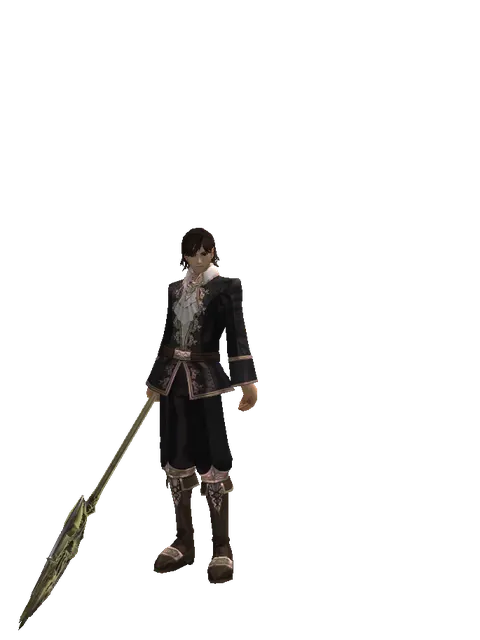 Behemoth's Tuning Fork on a male Human mystic, front view