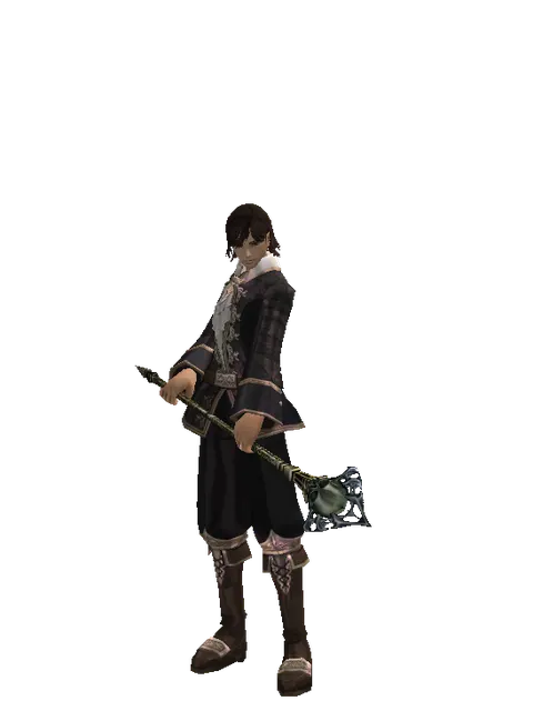 Deadman's Staff on a male Human mystic, front view