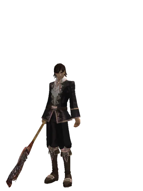 Dragon Hunter Axe on a male Human mystic, front view