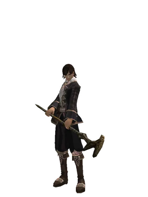 Eldritch Staff on a male Human mystic, front view