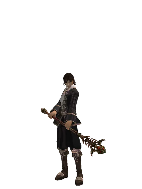 Ghoul's Staff on a male Human mystic, front view