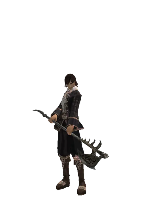Heavy Doom Axe on a male Human mystic, front view