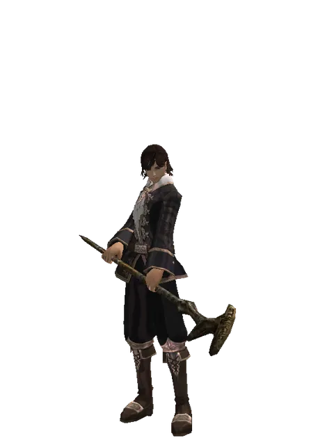 Improved Mage Staff on a male Human mystic, front view