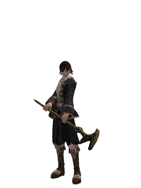 Journeyman's Staff on a male Human mystic, front view