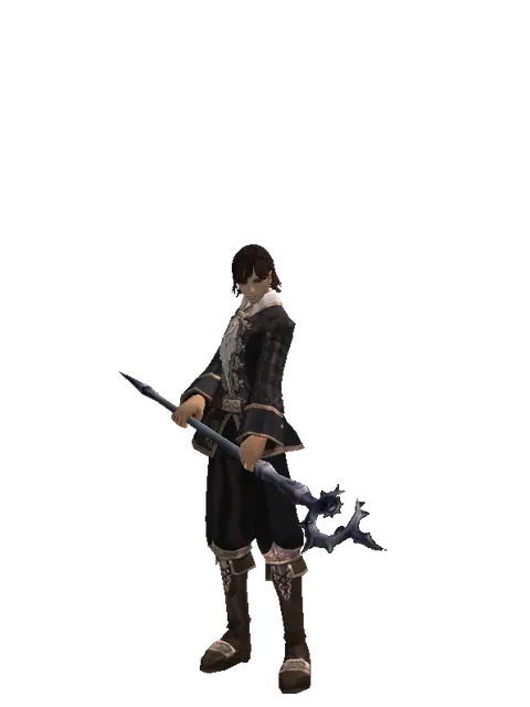 Mystic Staff on a male Human mystic, front view