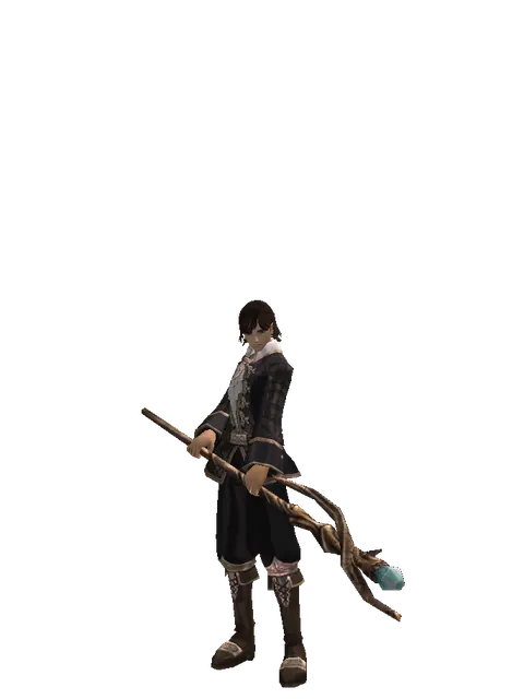 Staff of Mana on a male Human mystic, front view