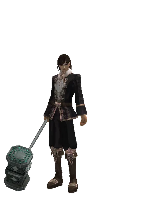 Titan Hammer on a male Human mystic, front view