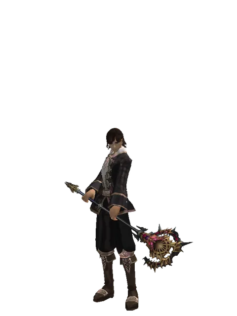 Vesper Staff on a male Human mystic, front view