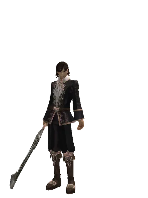 Berserker Blade on a male Human mystic, front view