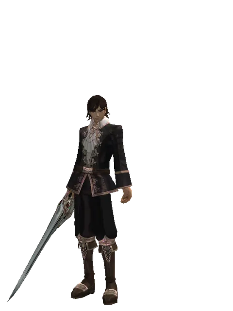 Dynasty Blade on a male Human mystic, front view
