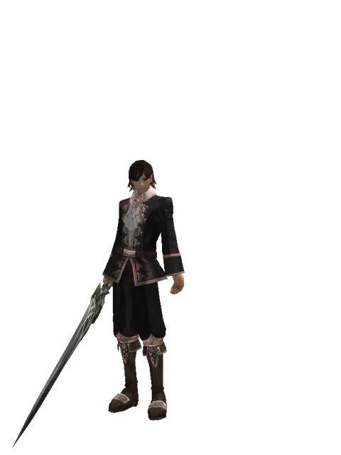 Guardian Sword on a male Human mystic, front view