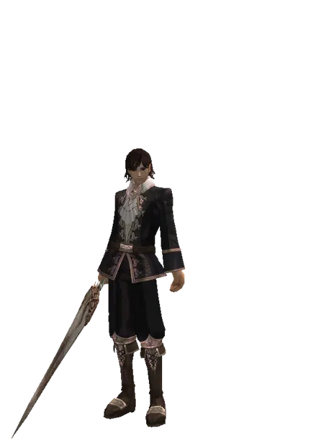 Pa'agrian Sword on a male Human mystic, front view