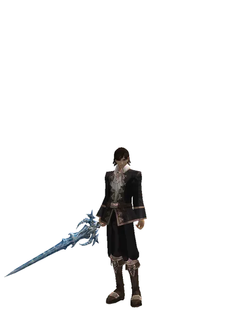 Sirra's Blade on a male Human mystic, front view