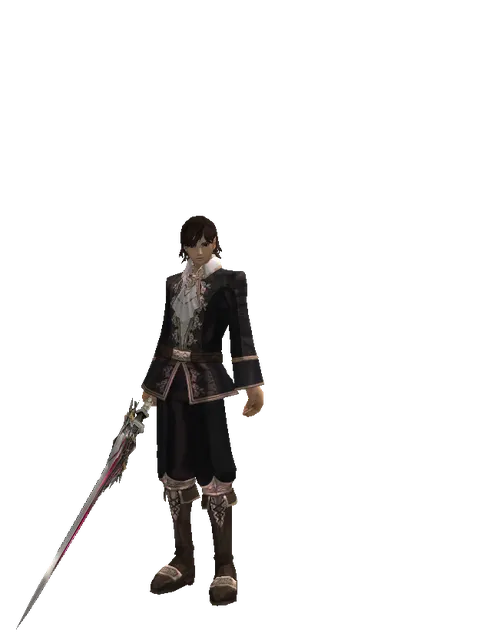 Vesper 2h Sword on a male Human mystic, front view