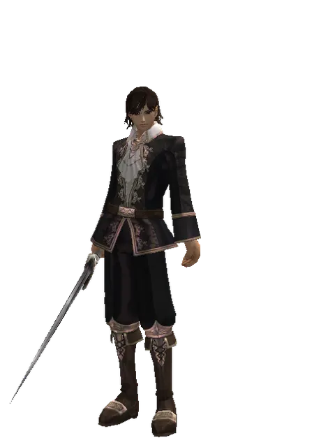 Zweihander on a male Human mystic, front view