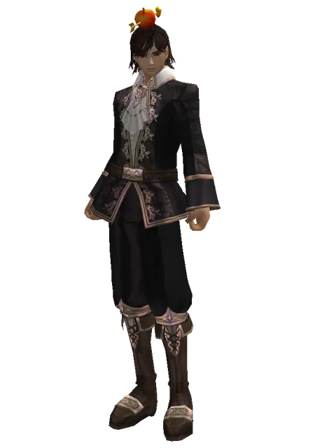 Apple Hat (?) on a male Human mystic, front view