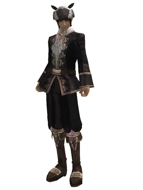 Black Sheep Hat on a male Human mystic, front view
