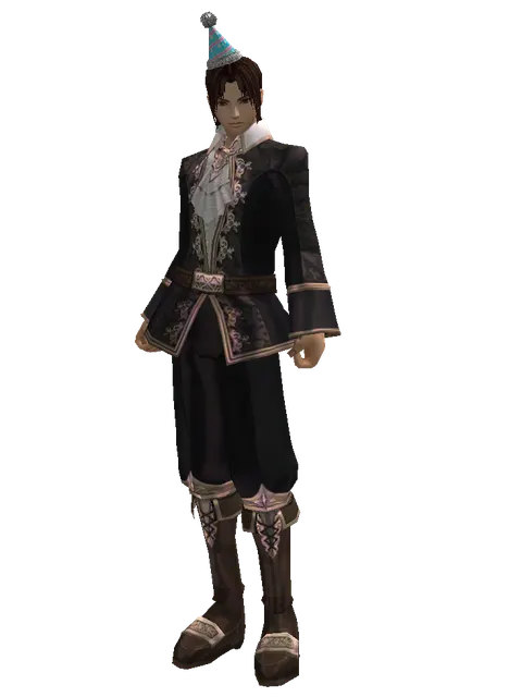 Blue Party Hat on a male Human mystic, front view