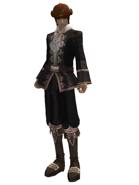 Chicken Hat (?) on a male Human mystic, front view