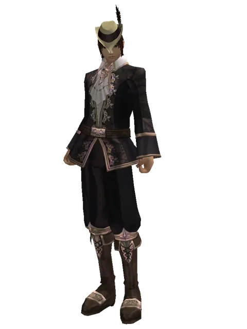 Dandy Cap (?) on a male Human mystic, front view