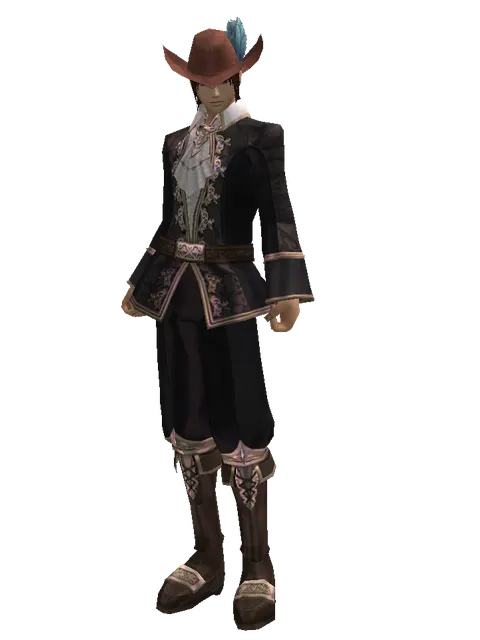 Feathered Hat on a male Human mystic, front view