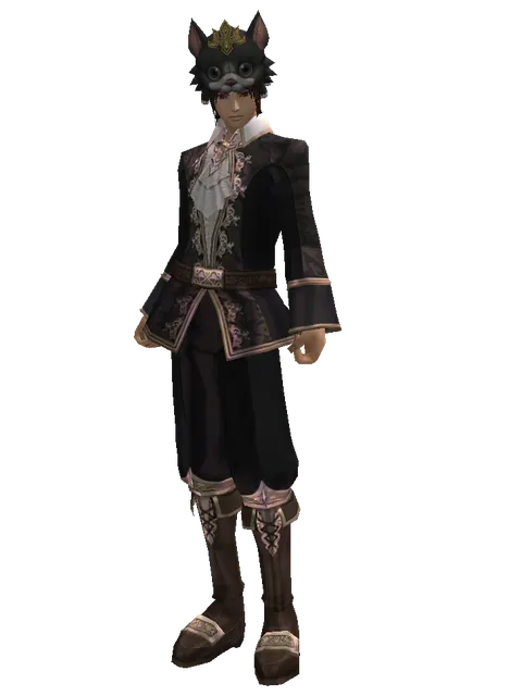 Feline King Hat on a male Human mystic, front view
