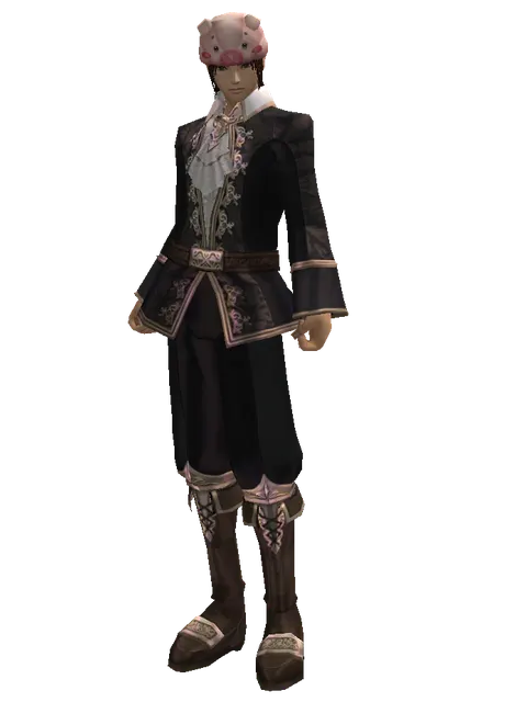 Pig Hat on a male Human mystic, front view