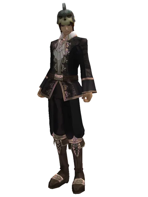 Skull Hat on a male Human mystic, front view